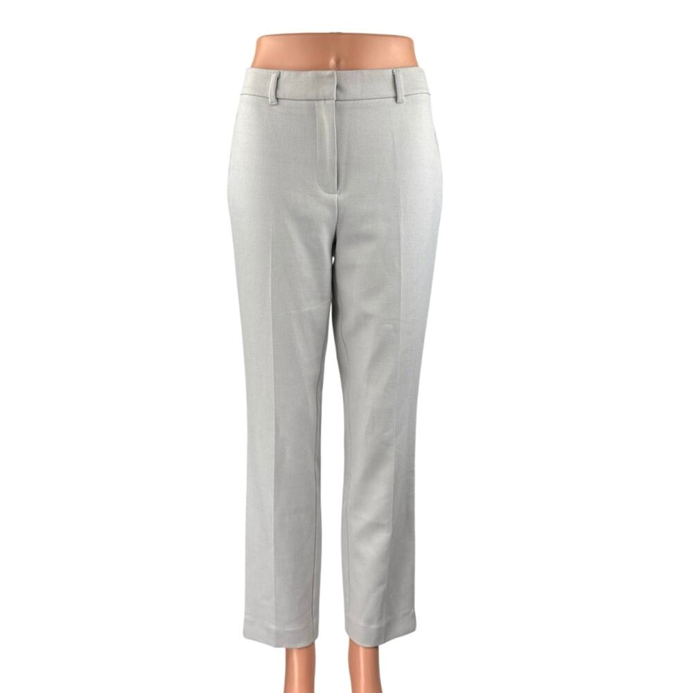 White House Black Market Gray High Rise Straight Trousers Dress Pants Size S